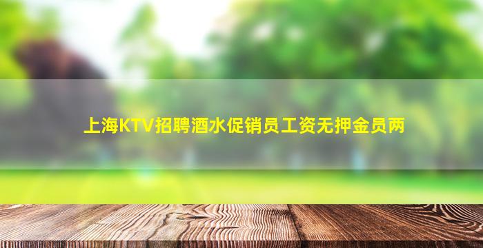 上海KTV招聘酒水促销员工资无押金员两